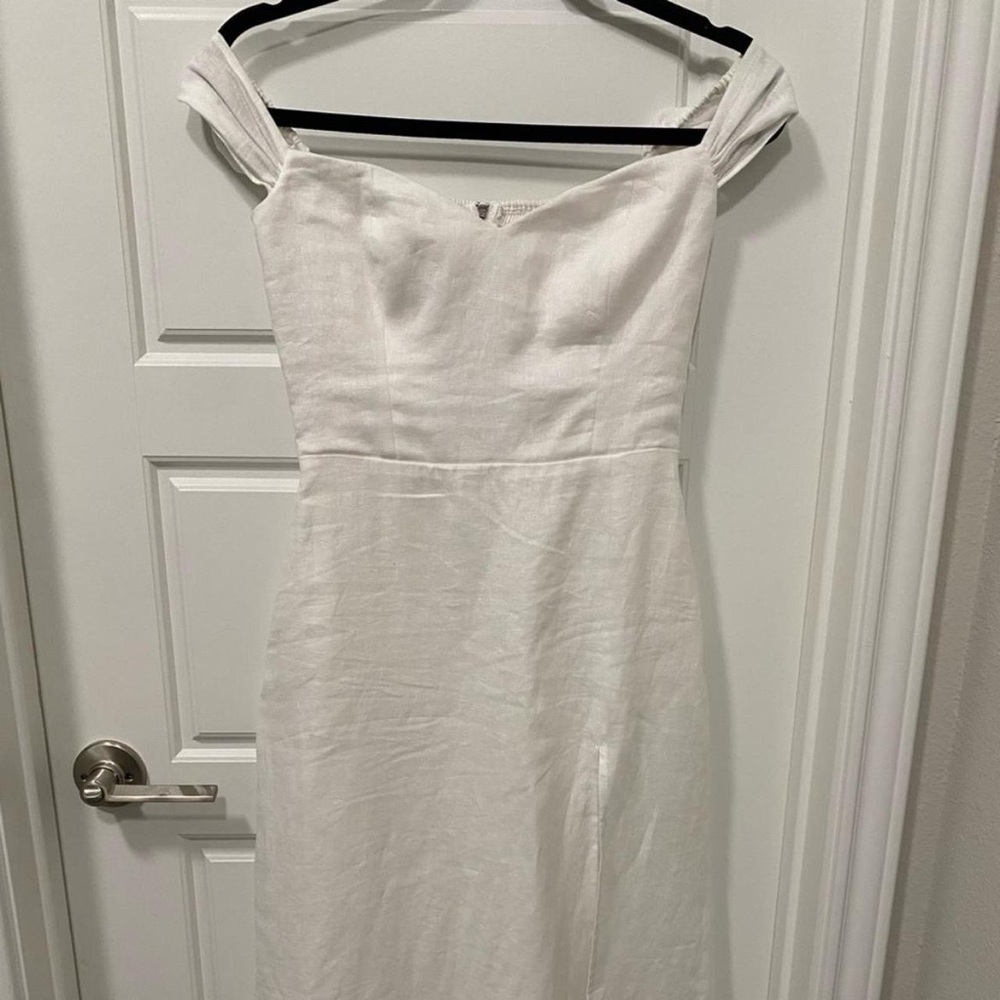 Reformation Strapless Cream Dress